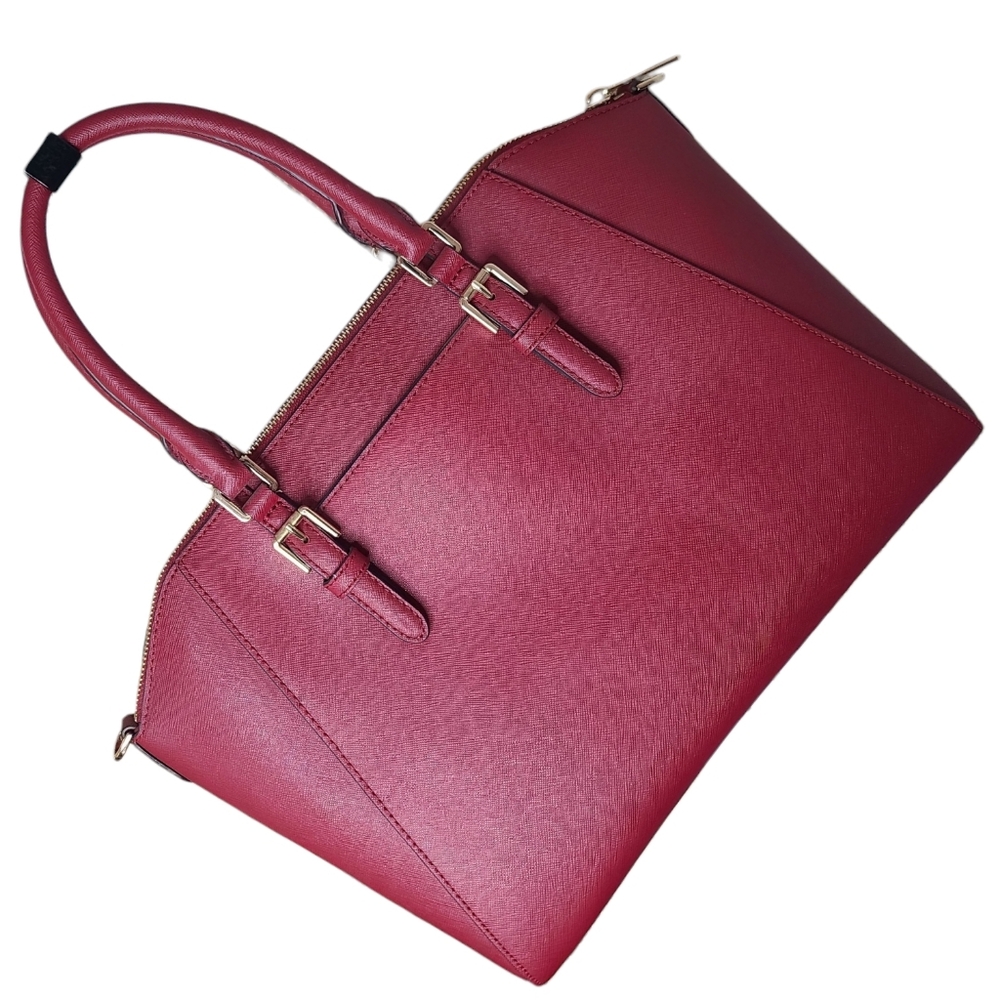 NWT Michael Kors Ciara Top Zip Leather Satchel Scarlet (Red) - Picture 4 of 16